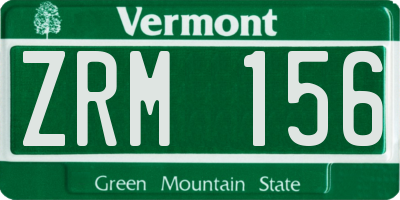 VT license plate ZRM156