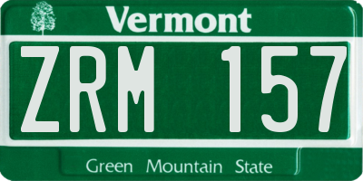 VT license plate ZRM157
