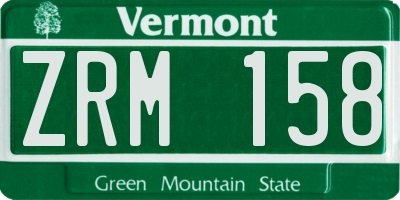 VT license plate ZRM158