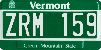 VT license plate ZRM159