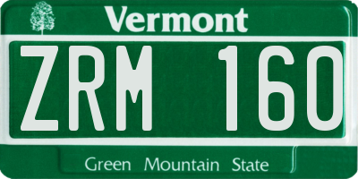 VT license plate ZRM160