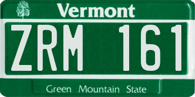 VT license plate ZRM161