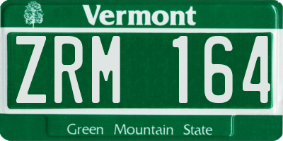 VT license plate ZRM164