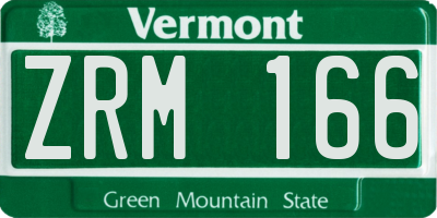 VT license plate ZRM166
