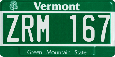 VT license plate ZRM167