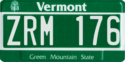 VT license plate ZRM176