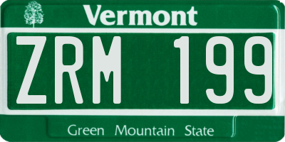 VT license plate ZRM199