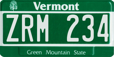 VT license plate ZRM234