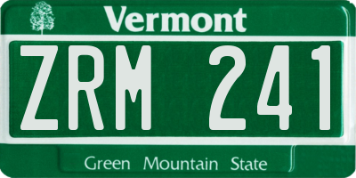 VT license plate ZRM241