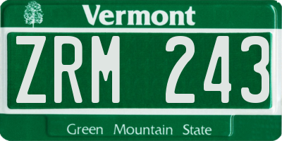 VT license plate ZRM243