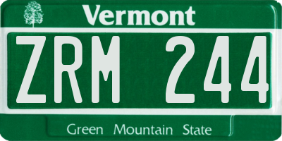 VT license plate ZRM244
