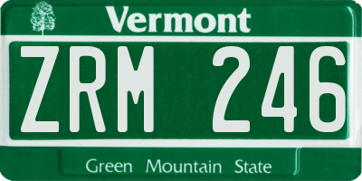 VT license plate ZRM246