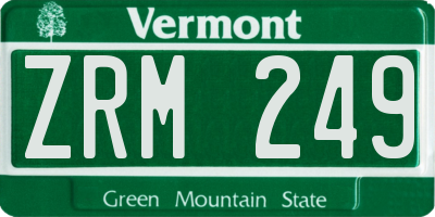 VT license plate ZRM249