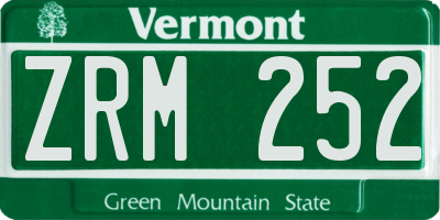 VT license plate ZRM252