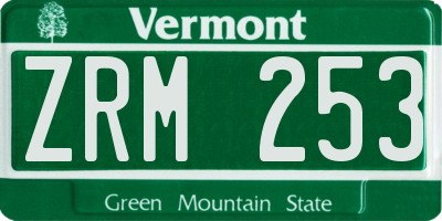 VT license plate ZRM253