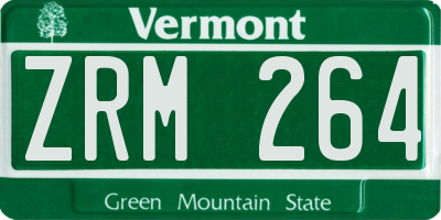 VT license plate ZRM264