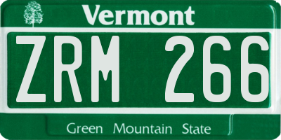 VT license plate ZRM266