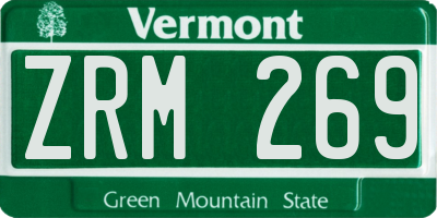VT license plate ZRM269