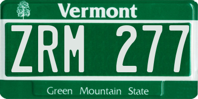 VT license plate ZRM277