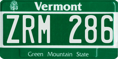 VT license plate ZRM286