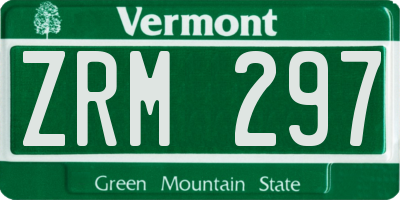 VT license plate ZRM297