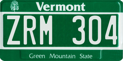 VT license plate ZRM304