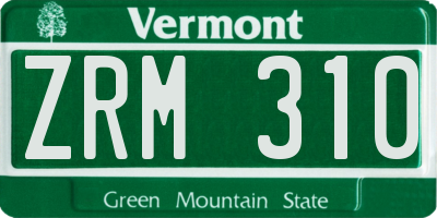 VT license plate ZRM310