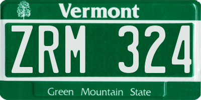 VT license plate ZRM324