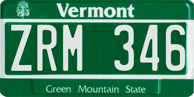 VT license plate ZRM346