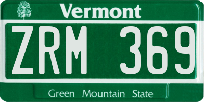 VT license plate ZRM369