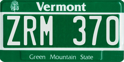 VT license plate ZRM370
