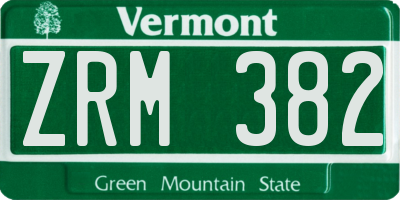VT license plate ZRM382