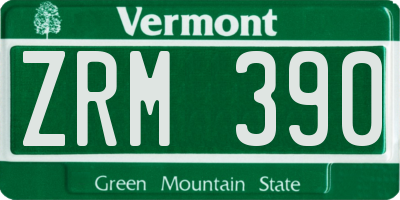 VT license plate ZRM390