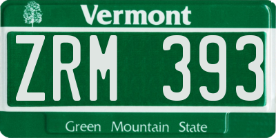 VT license plate ZRM393
