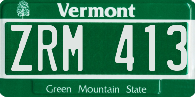 VT license plate ZRM413