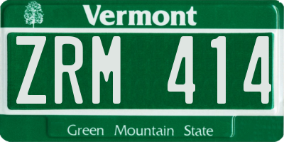 VT license plate ZRM414
