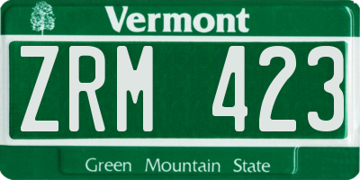 VT license plate ZRM423