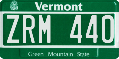 VT license plate ZRM440