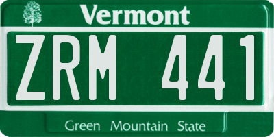 VT license plate ZRM441