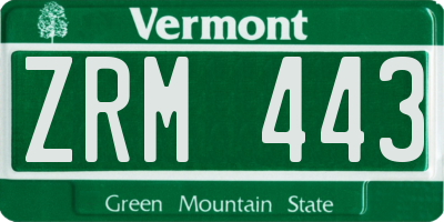 VT license plate ZRM443