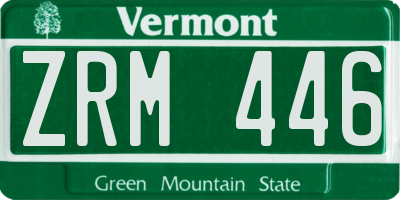 VT license plate ZRM446