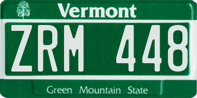 VT license plate ZRM448