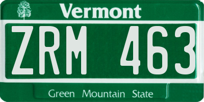 VT license plate ZRM463