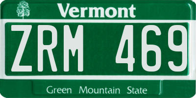 VT license plate ZRM469