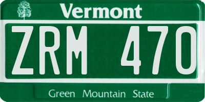 VT license plate ZRM470