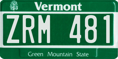 VT license plate ZRM481