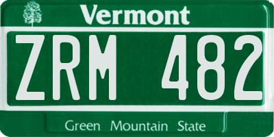 VT license plate ZRM482