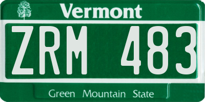 VT license plate ZRM483