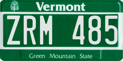 VT license plate ZRM485