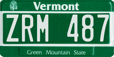 VT license plate ZRM487